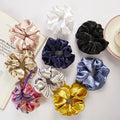 Wholesale Women Girls Bulk Bright Scrunchi Venta Al Por Mayor Satin Crunchies Elastic Hair Band Ties Hair Silk Satin Scrunchies