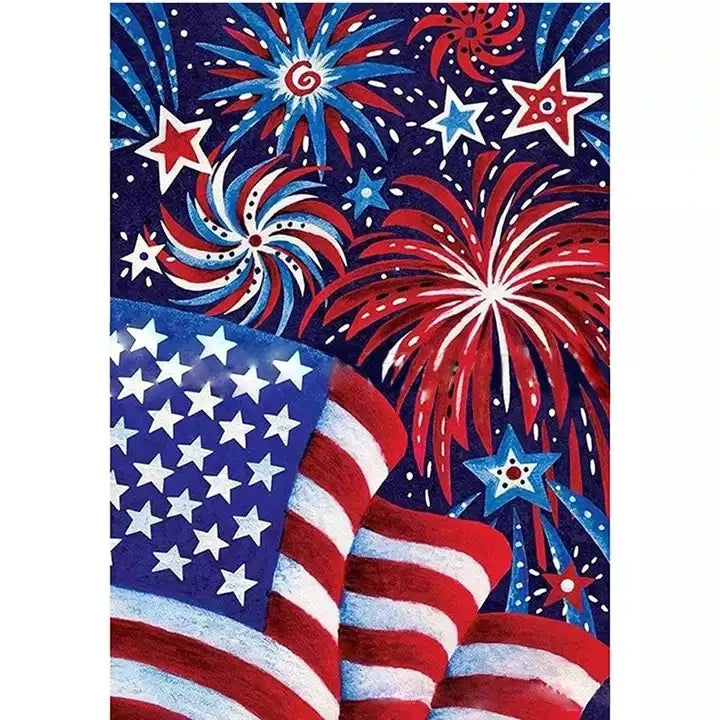 5D DIY Diamond Painting Kit Full Drill Patriotic American Flag Embroidery Mosaic Art Home Decor Cross Stitch Printed Still Life