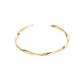Cuff Bracelet Gold Plated 925 Silver  Plain Sterling Jewelry Twisted Bangle