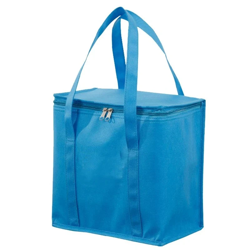Promotional PP Nonwoven Insulated Thermal Tote Bags Large Insulation Cooler Lunch Bags for Pinic