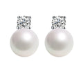 Bijoux Shinny Studs 925 Sterling Silver Earrings with Zircon Gold and Pearl Drop for Women Fine Jewelry Gifts
