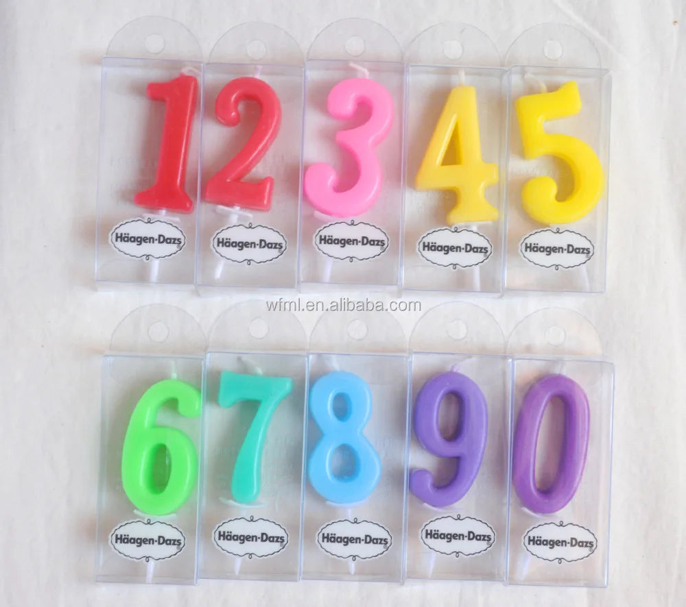Common Wholesale Metallic Macaron Color 0-9 Birthday Number Candles for Easter New Year Bars Home Decoration Parties Weddings