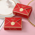 Luxurious Red/Black/Pink Paper Candies Box Cookies Gift Boxes Gold Edge Wax Seal Wedding Party Favors Candy Boxes