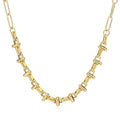Laodun Fashion New Metal 18K Real Gold Short Chain Choker Necklace for Women Stainless Steel Jewelry Necklace