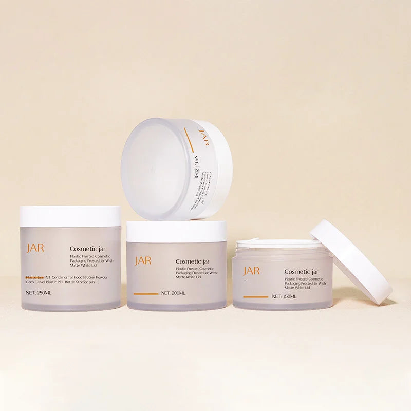 50g Skincare Body Scrub Butter Hand Cream Container Cosmetic Packaging Acrylic Frosted Plastic Jar Screw Top Lid Cylinder Shape