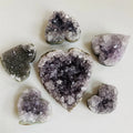 wholesale brazil heart shaped amethyst geode cluster purple crystals healing stones natural amethyst cluster heart