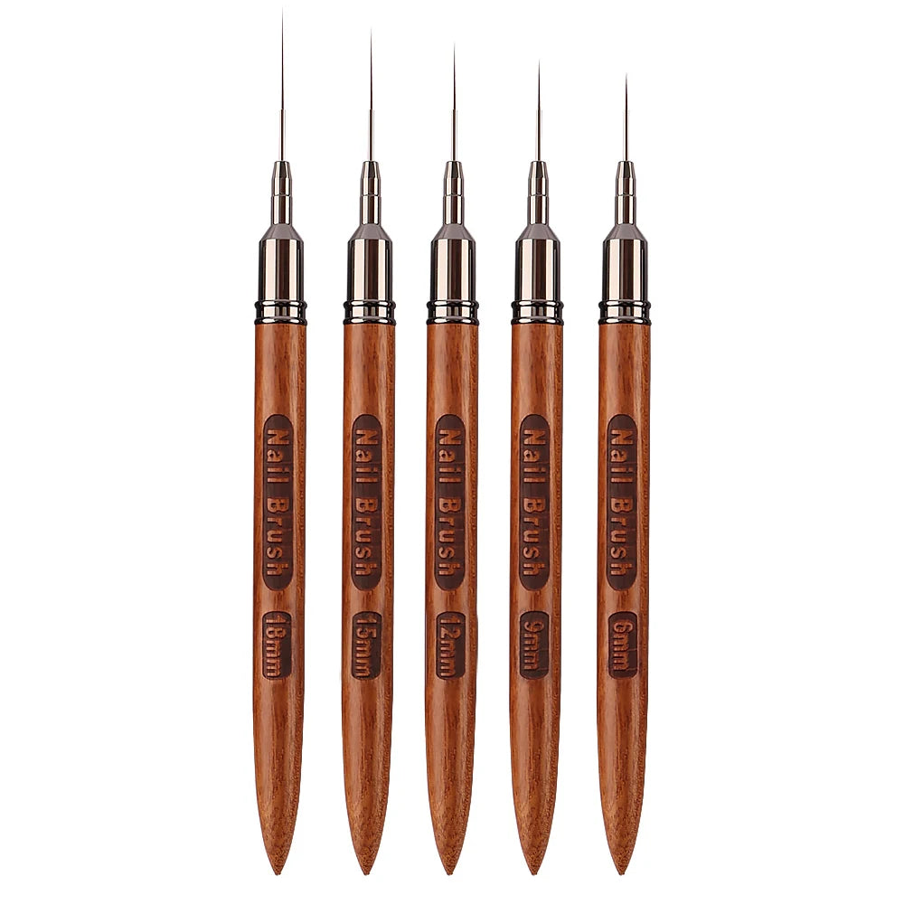 New Product Sandalwood Nail Drawing Pen Nail Art Liner Brush Gel Polish Diy Nail Brush 6 9 12 15 18mm