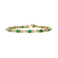 Laodun New Arrivals Fine S925 Bracelet Classic Design Emerald Personalized CZ Diamond Sterling Silver Bracelet Vermeil