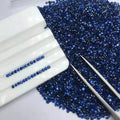 Round 0.8mm~2.0mm Good Quality Machine / Diamond Cut Loose+gemstones for Making Jewelry Natural Blue Sapphire