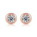 New Design Sterling Silver 925 Moissanites Round Stud Earrings for Women Plated Rose Gold Charming Jewelry Stud Earrings