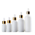 10ml 30ml 50ml 100ml White Frosted Glass Cosmetic Dropper Bottles Empty Free Sample 100pcs MOQ Essential Oil Pipette