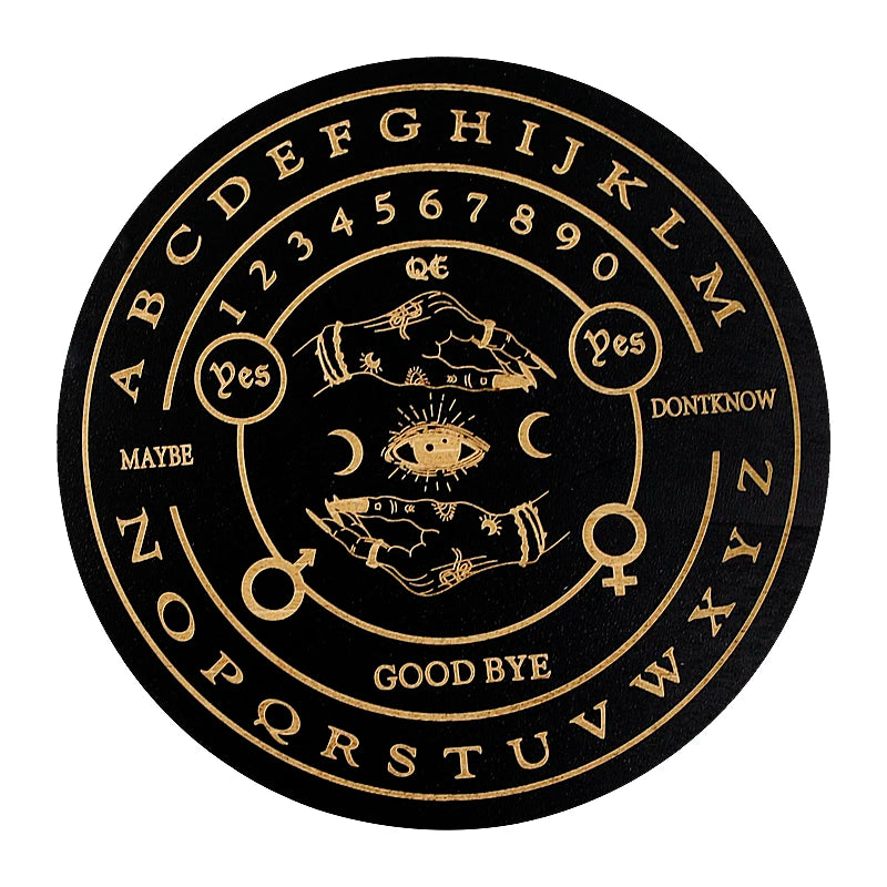 Tailai Wooden Ouija Board - Round Divination Board with Alphabet Numbers Woman Crystal Ball Design for Wiccan Spiritual Rituals