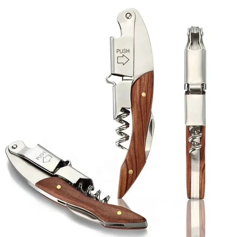Multi Function Hippocampus Rosewood Wooden Waiters Corkscrew Wine Bottle Opener Corkscrew Wine Bottle Opener