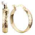 FJ Fallon Fashion Jewelry Hoop Earrings Plated in 14K Gold Brass Based