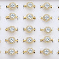 JinXiuXing in Stock New Design 24k Gold-plated Brass Wedding Ring Women  Zircon Gold Ring