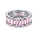 Hainon S925 Sterling Silver Micro-Encrusted Zirconium Ring Women's Fashion Luxury Engagement Ring Wedding Ring