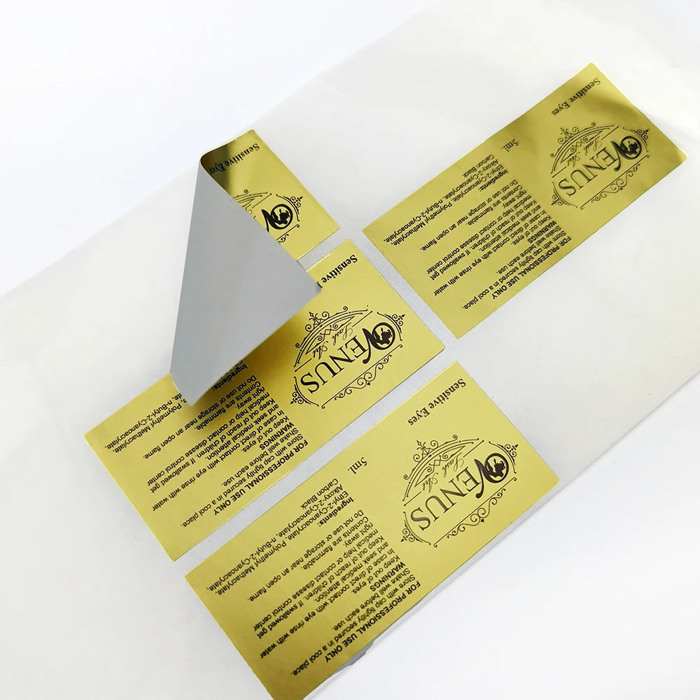Custom Waterproof Private Label Printing Adhesive Bright Silver Bopp Labels for Bottles
