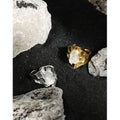 DEYIN Natural Stone Irregular 18k Gold Plated Silver 925 Jewelry Factory Exaggerate Silver 925 Heavy Rings for Women