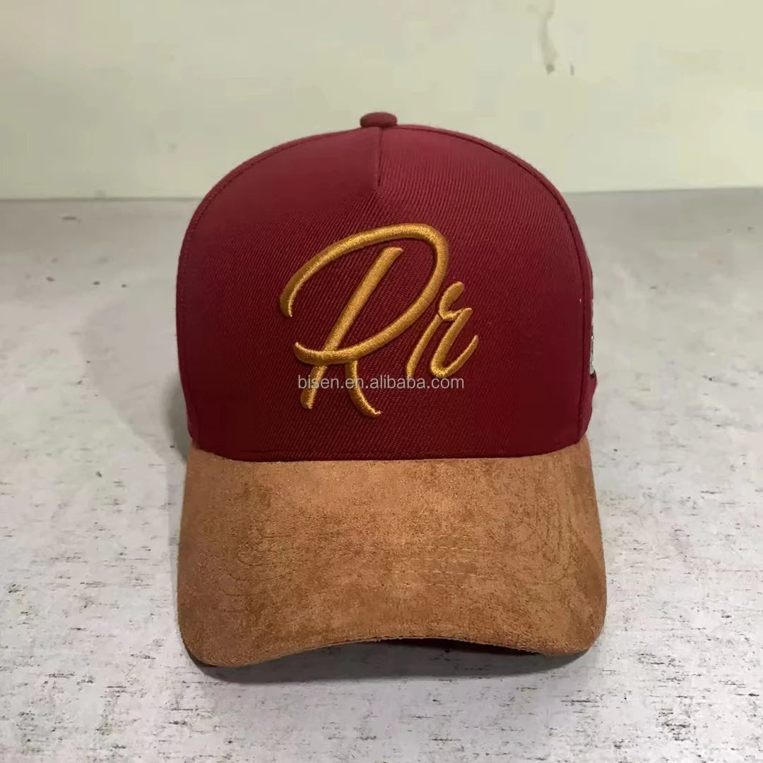 Main Products 5 Panel a Frame Hat 100% Cotton Promotional Baseball Cap5 Panel Wool Suede Velvet Snapback Hat