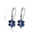Wholesale Price S925 Silver Jewelry Lab Grown 1.95CT Pear Cut Sapphire Small Flower Colorful Drop Earrings for Women