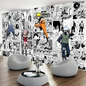 Ninja Japanese Anime 5D Floral Wallpaper for Living Room Waterproof and Anti-Static Wall Paper Design