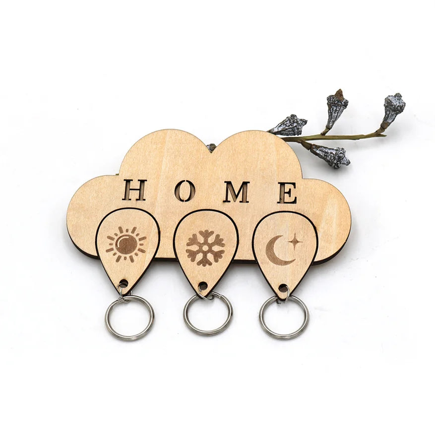 Wholesale Customized Logo Plain Keychain Wooden Key Chain Blank Bamboo Keyring