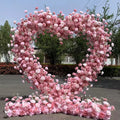 Y-G005 Handmade Pink Rose Heart Flower Arch Decor Heart Shaped Flowers Backdrop Wedding Arch for Valentines Day