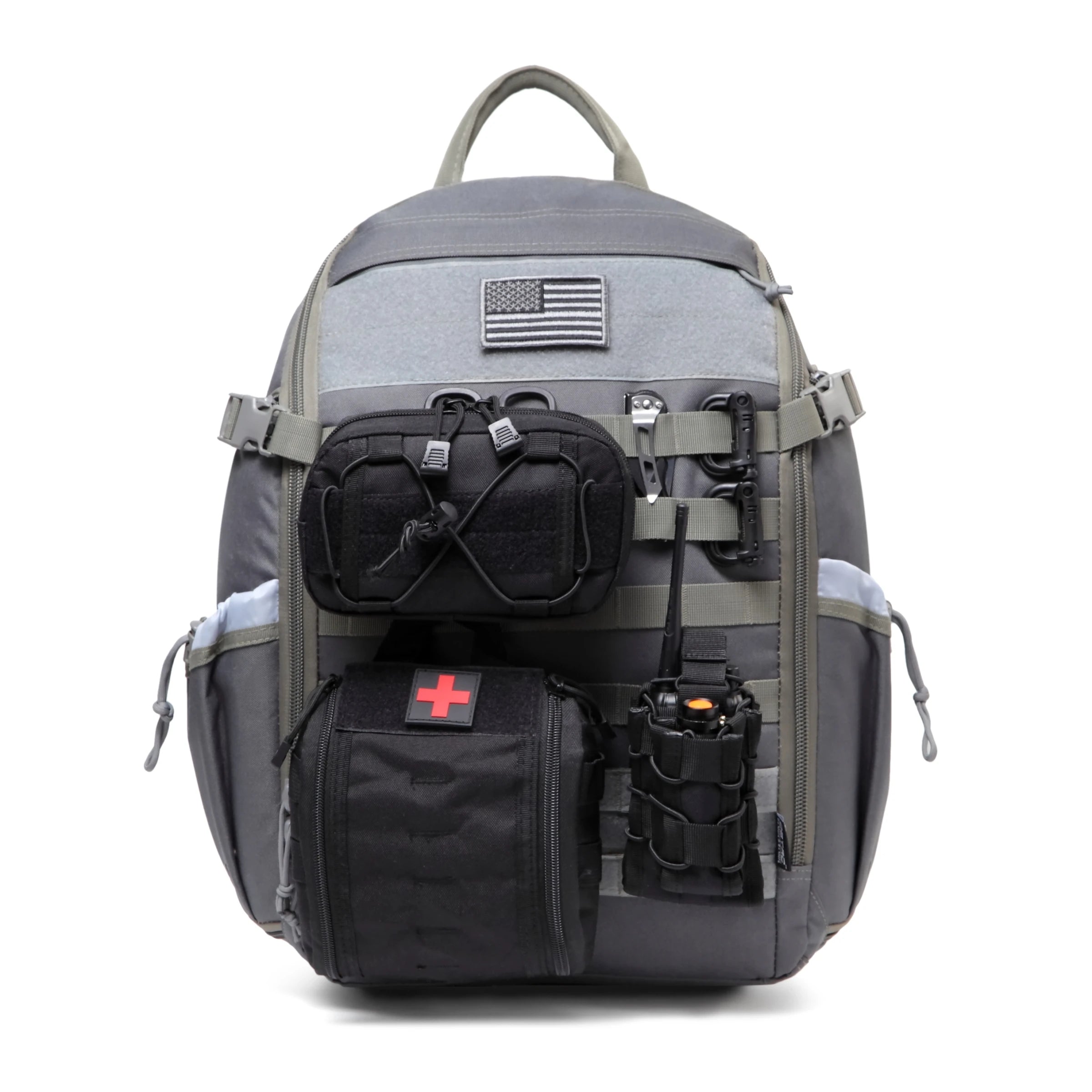 Upgrade Tactical Backpack with Detachable Pouches MOLLE System for Mountaineering & Travel600D Nylon Waterproof Hiking Bag