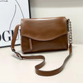 High-color Diagonal Cross Shoulder Bag Solid Color Leather Classic Retro Fashion Pillow Bag