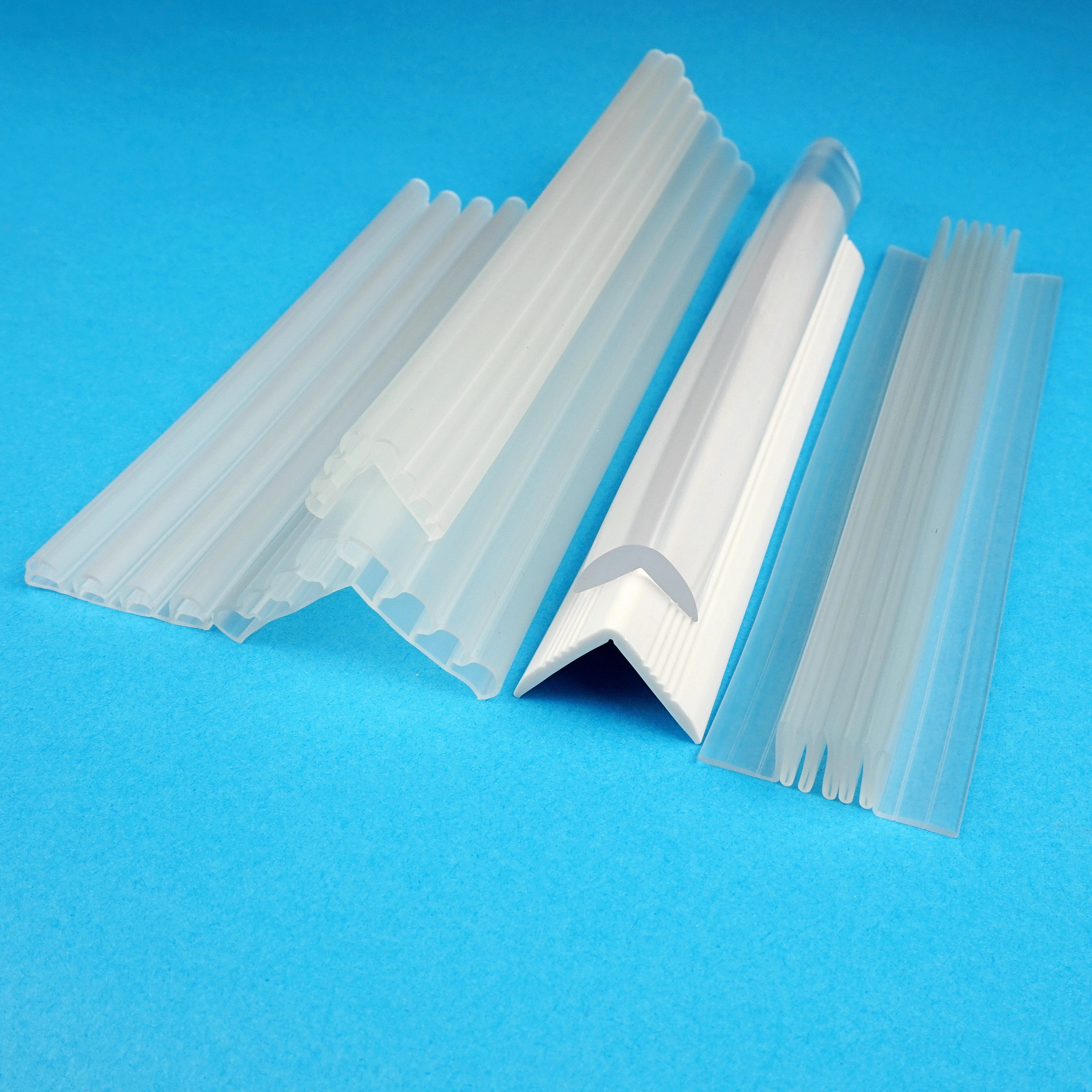 PVC transparent anti-collision strips Deco Extrusion Profile Angle L Extrusion PVC Pallet Angle Plastic Profile Unequal Sizes An