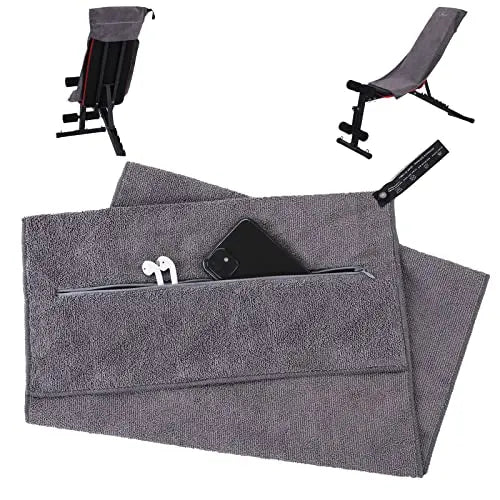 Customize Microfiber Hooded Custom Logo Sport Gym Towel With Zipper Pocket for Exercise Sweat Gym Bench Towels