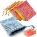Custom Logo Sisal Soap Bag Soap Saver Bag With Drawstring Exfoliating Soap Pouch Bag Exfoliating Soap Mesh Bag