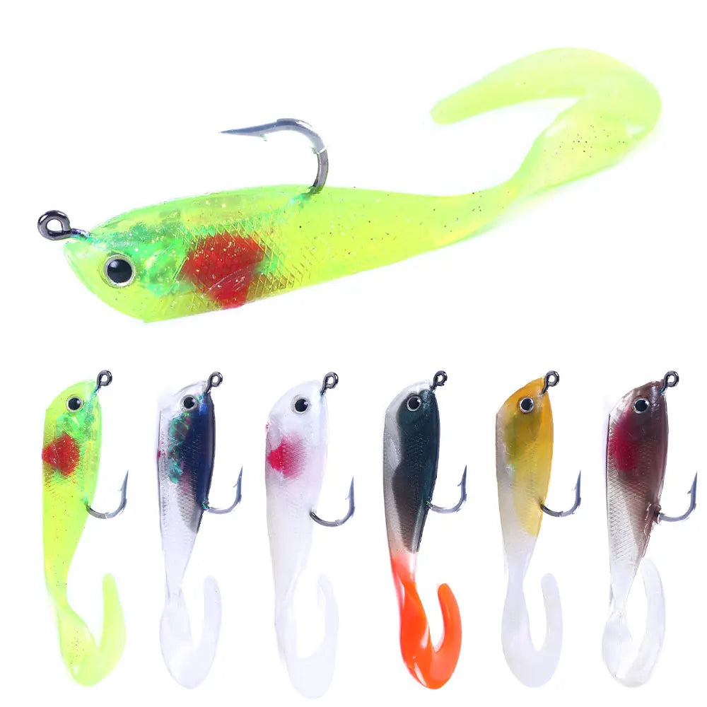 Wholesale SO049 7cm 10g 5pcs/bag Artificial Baits Lead Jig Head Soft Fishing Lures