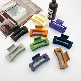 Wholesale Transparent square Hair Claw Clip Women's Accessories 8.5cm Solid Color square Rectangular Hair Clip