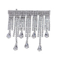 2023 Trendy Popular Silver Jewelry Macrame Hairpins / Hairgrip With Crystal Tassels Brooches for Women Hair Accessories