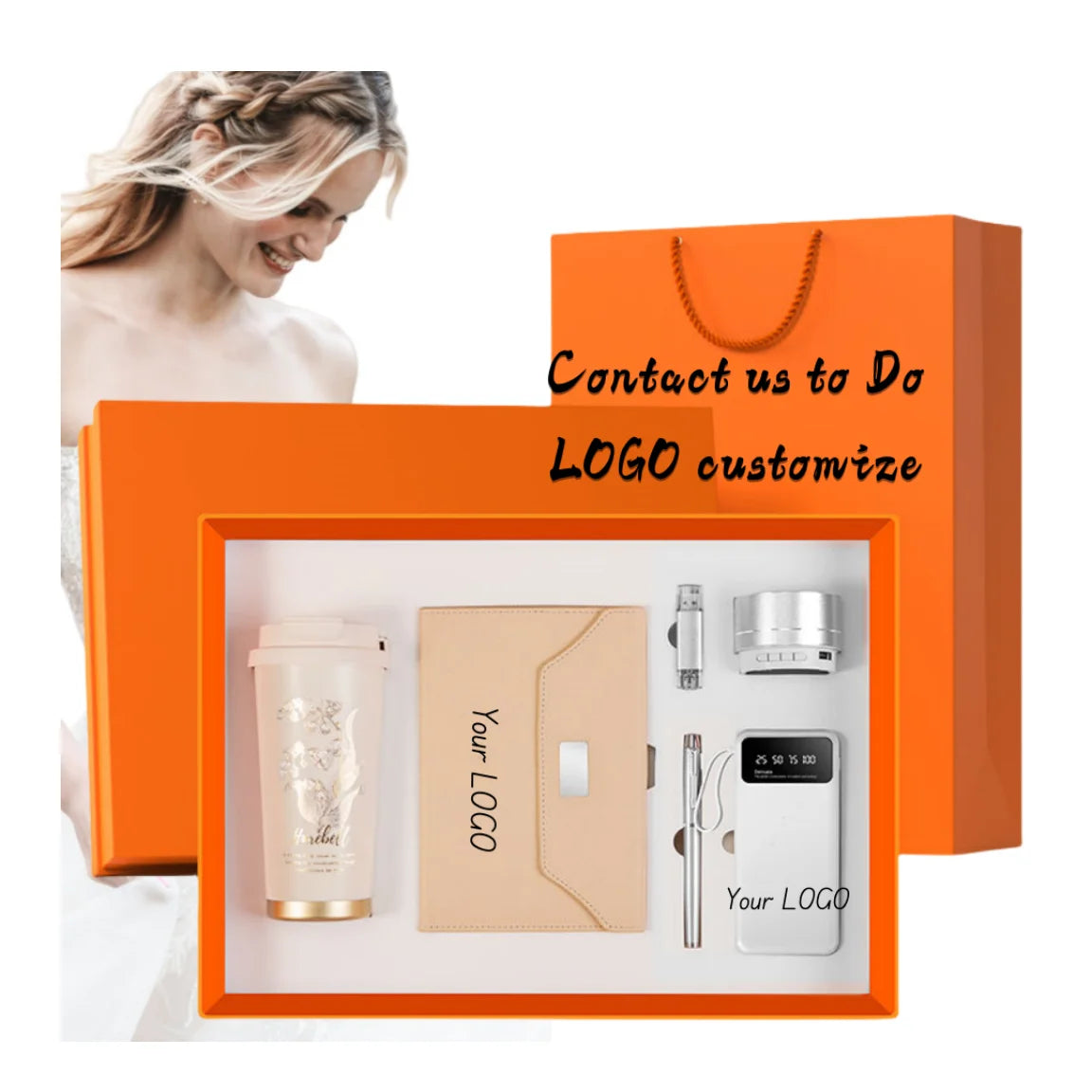 Custom Luxury Executive Business Promotional Gift Set Luxury Vacuum Cup and Notebook with Storage Box for Corporate Gifting
