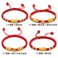 Hand Woven 18K Gold Plated Brave Bracelet Natal Year Red Rope Female Men Transfer Beads Couple Hand Rope Gift Jewelry