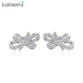 LUOTEEMI Bowknot Women Cubic Zirconia Gift Stud Earrings a AA Cubic Zirconia Girl Stud Earring