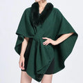 Light Luxury One Size Woolen Neck Cloak Shawl Women's Loose Knitted Cardigan Large Woolen Coat