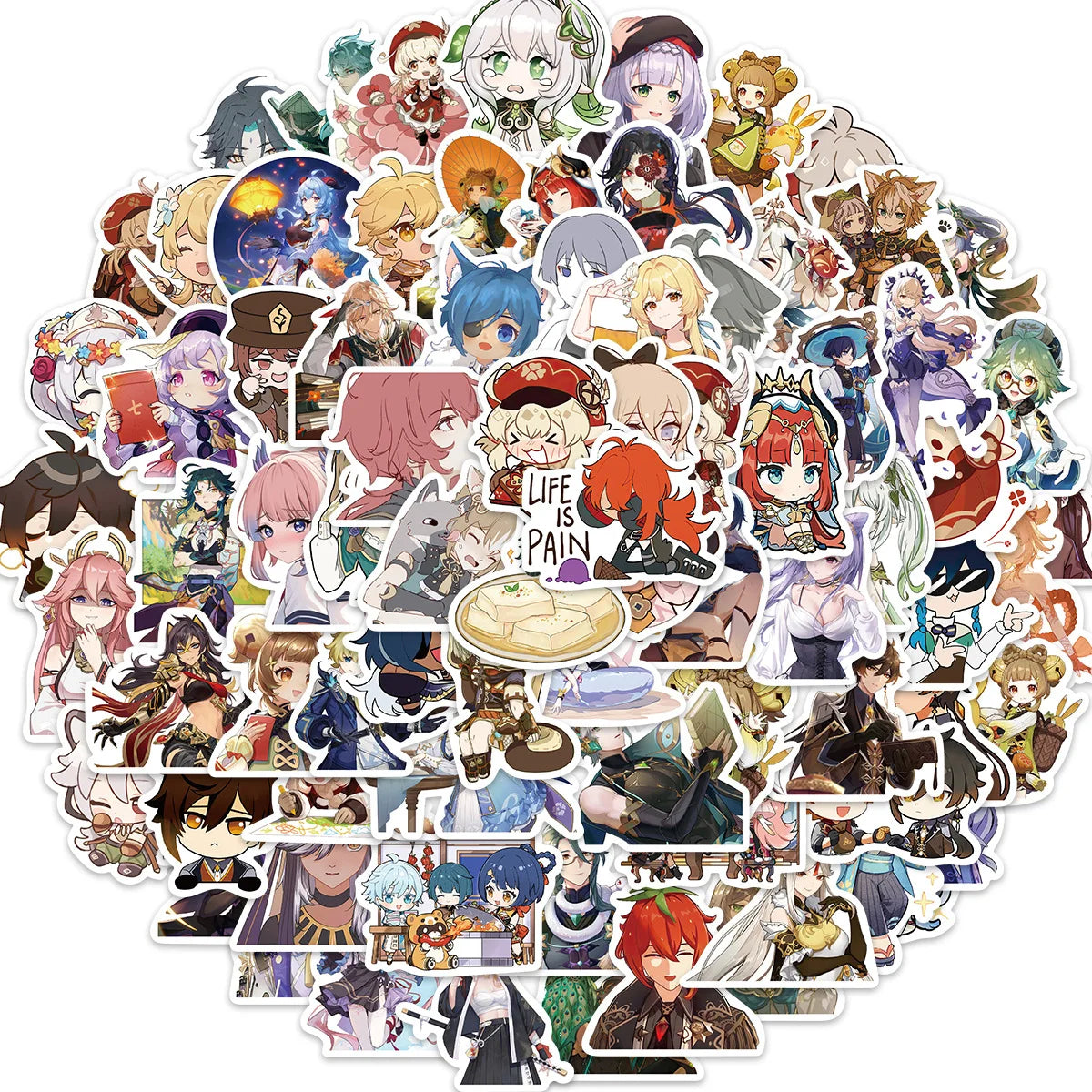 100Pcs New Genshin Impact Cartoon Characters Graffiti Stickers for Car Laptop Bottle Vinyl Mixed Anime Sticker