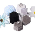 Hot Selling Velvet Premium Gorgeous Vintage Double Ring Gift Box with Detachable Lid for Proposal Engagement Wedding Ceremony