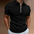 Summer Versatile Lapel Shirt Retro Slim Knitted Short-sleeved T-shirt for Men