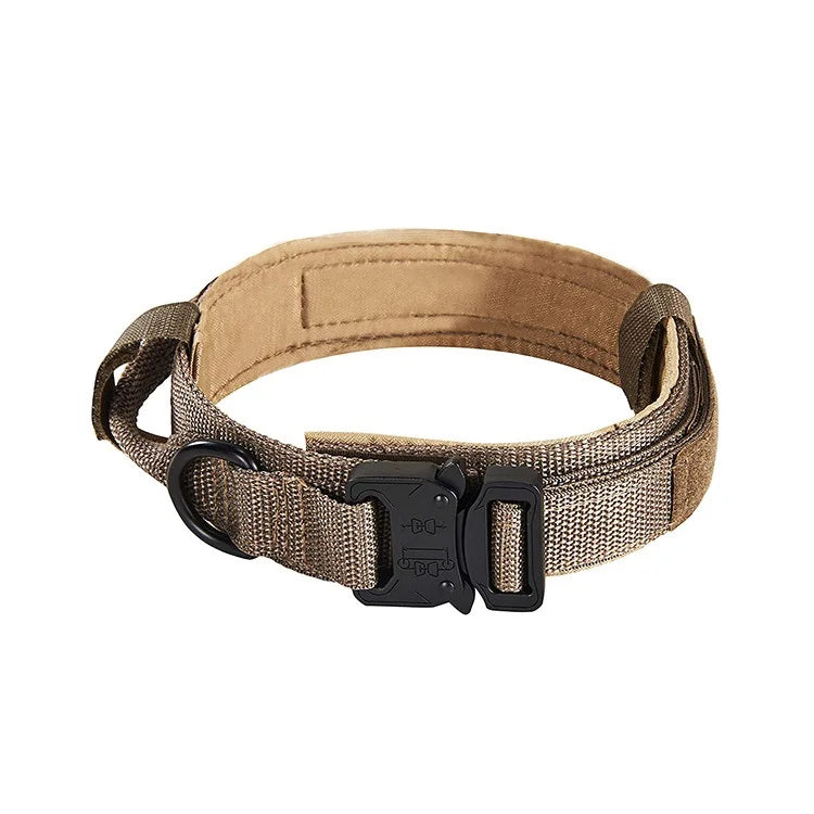 Solid Pattern Outdoor Training Tactical Dog Collar Heavy Duty Nylon Adjustable Pet Collar Ribbons Decoration Personalized