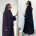 New Dubai Modest Asbaya Beautifully Embroidery Abaya Embroidered Coat with Headscarf Abaya Women Muslim Dress