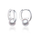 Wholesale Fashion Fine 925 Sterling Silver Jewelry Earring Luxury Pearl Huggie Hoop Earrings for Women