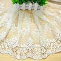 White Embroidered Lace Ribbon Soft Tulle Lace Trim for Crafts Sewing and Bridal Wedding Dress Applique Decorations