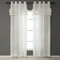 Custom White Polyester Window Sheer Tulle Curtains & Valances Ruffle Design for Living Room & Bedroom Home Use