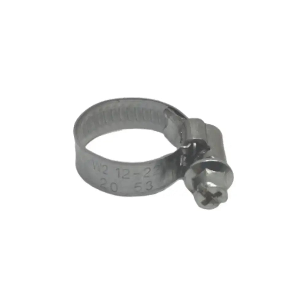 W2 Artein Galvanized Steel Pipe Clamp Ø 12-22 T Swivel Clamp with 20mm Band Width Polished Finish for Tightening