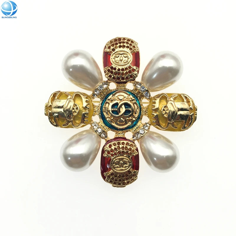 Fashion Luxury CC GG Double G C Brand Jewelry Designer Brooch Pin Broaches Broches Exaggerated Inspired Women Jewel
