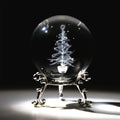 CR105 Wholesale Cheap 3D Laser Engraved Christmas Tree Crystal Ball With Stand Customized 3D Glass Christmas Tree Figurine